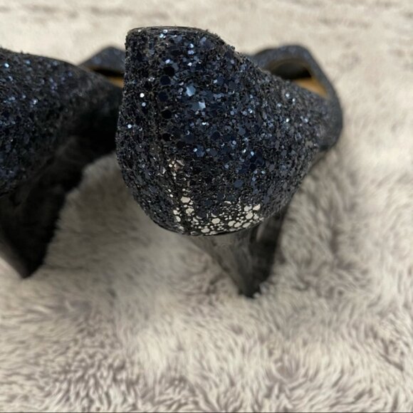Jimmy Choo Black Glitter Heels - Picture 7 of 8